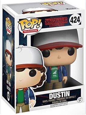 Funko Pop! Stranger Things Dustin Vinyl Figure - White, Red, Blue, Green, Brown